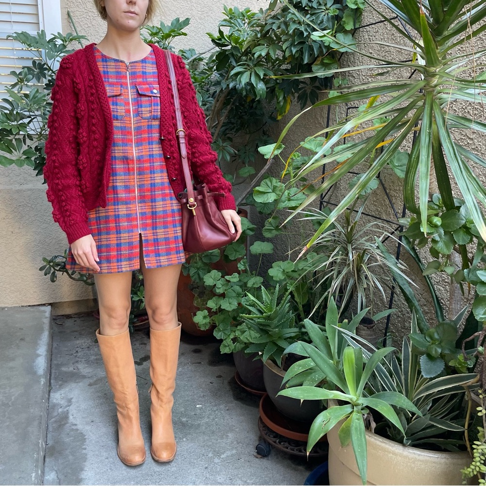 Orange/cream Prada pebbled all leather pull up riding boots - Picture 6 of 16